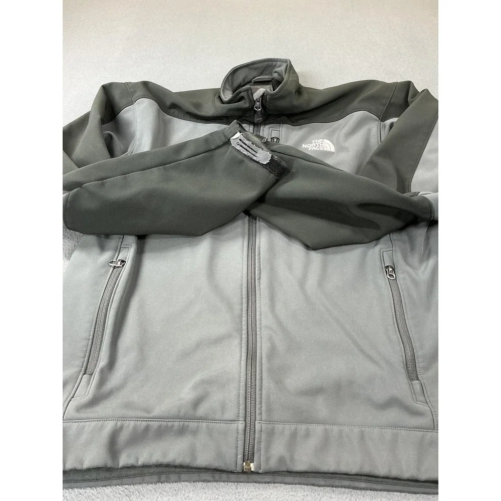 North Face Apex Jacket Mens XL Gray Softshell Fleece Lined‎ Windbreaker Hiking